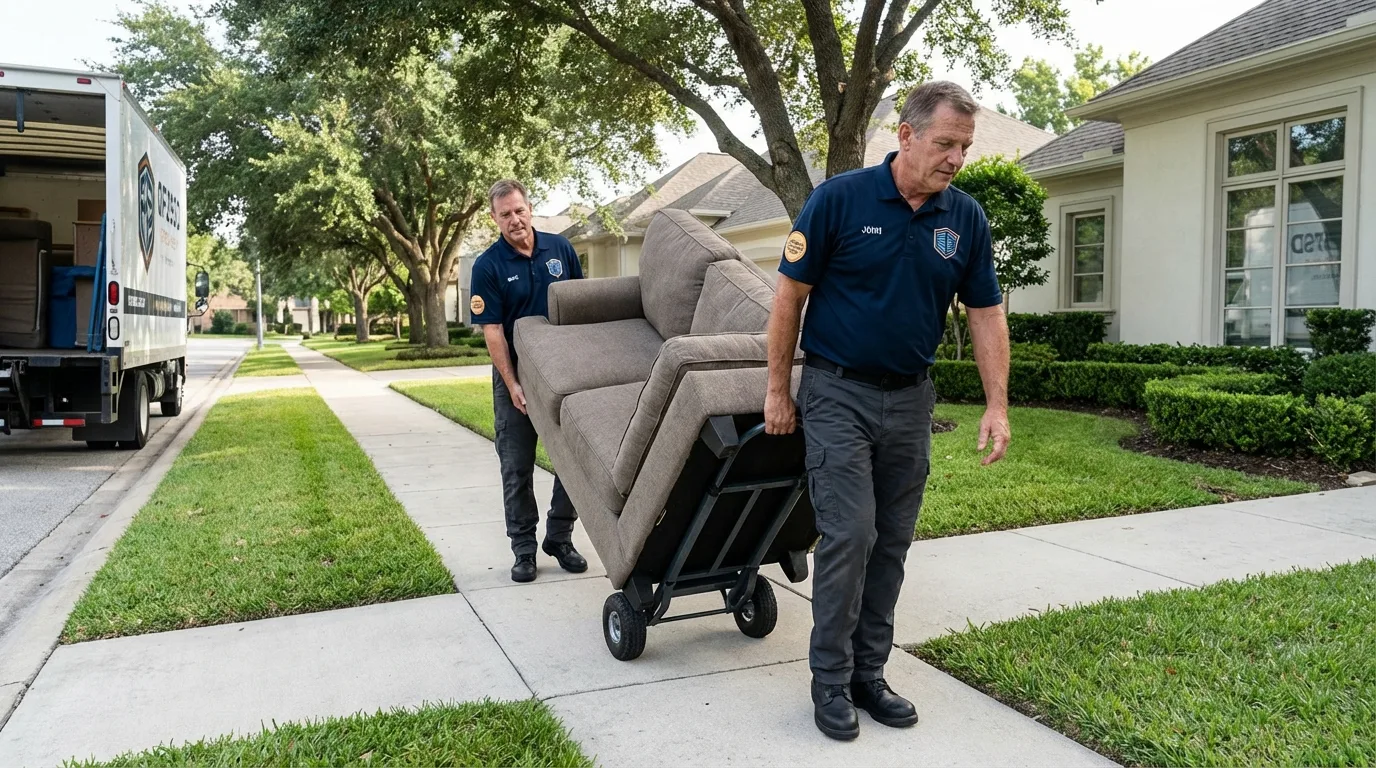 Local residential moving crew loading furniture in Wessington Springs, SD