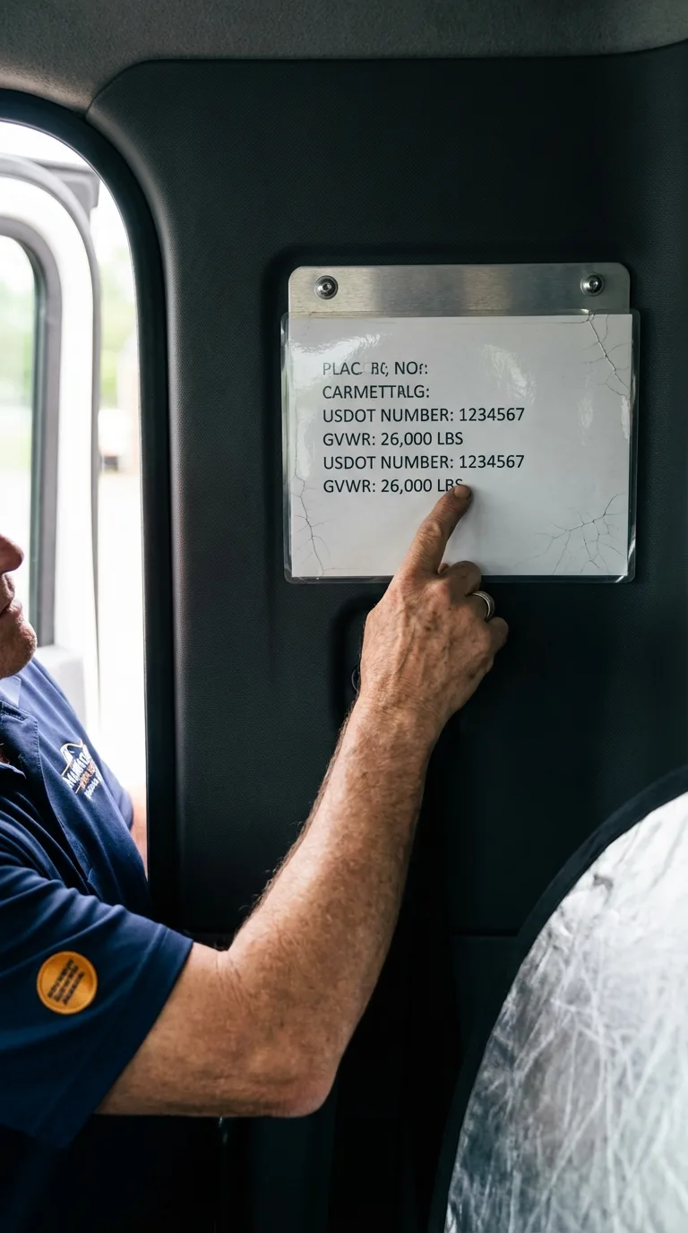 USDOT licensing placard verification in Wessington Springs
